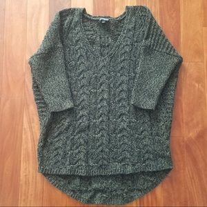 Express Marled Knit V Neck Dolman Sleeve Sweater